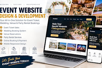 design event ticket website wedding booking venue  website party rental website