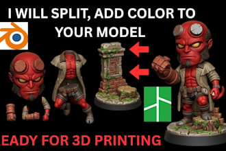 convert stl to 3mf, split 3d models and add color for multicolor 3d print