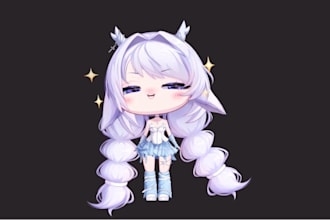 design and rig live2d chibi vtuber model for streaming