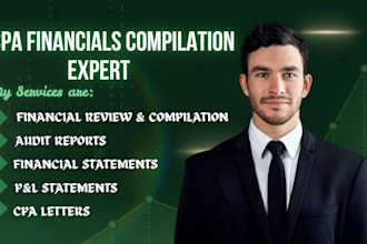 prepare and sign CPA letter, audit report, financial statement compilation ptin