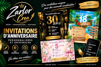design a custom birthday invitation card