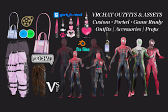 create and port vrchat outfits, props, accessories, gmod weapons for your avatar