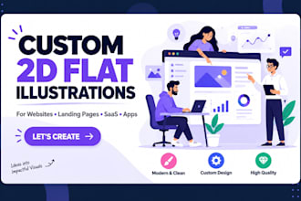design 2d or flat website illustration and landing page