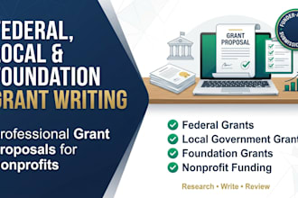 write federal, local government and foundation grant proposals for nonprofits