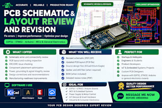 do pcb review and revise your electronics schematic layout and pcb schematic