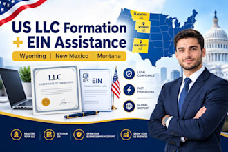 form US llc in wyoming, new mexico, montana and get ein for non resident