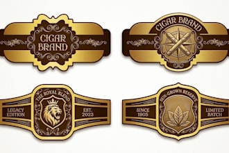 design cigar label, cigar logo, cigar band and cigar box design within 24 hours