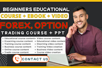 create forex day trading course, stock market ebook, video course, future lesson