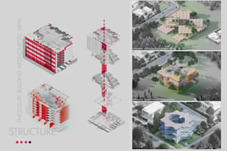 do architecture diagrams, concepts and detailed 3d rendering