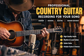 record professional country guitar for your song