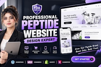 design peptide supplement and nutraceutical website