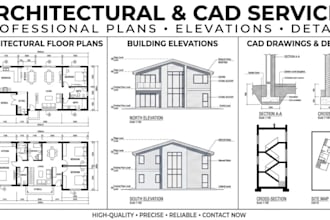 draw architectural floor plans, cad drafting, elevations and house plans