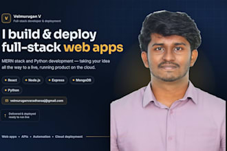 build your custom web application as a full stack developer