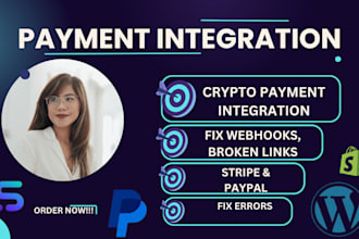 integrate secure payment gateways and fix webhook errors for web app, websites
