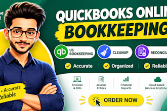 do US bookkeeping, quickbooks online cleanup and bank reconciliation