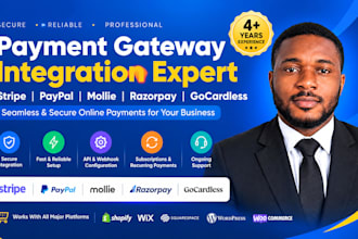 integrate stripe, paypal,mollie, klarna, razorpay and gocardless payment gateway