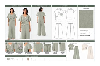 create professional fashion tech packs for clothing
