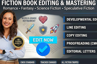 be your fiction book editor for romance, fantasy, and science fiction novel