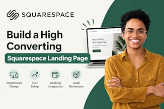 build squarespace landing page design, squarespace website landing page design