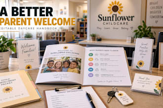design daycare parent handbook canva editable template daycare policies booklet