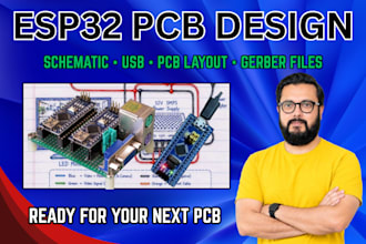 design esp32 pcb board, schematic, usb layout, gerber files