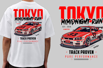 design classic car and vintage retro t shirt designs