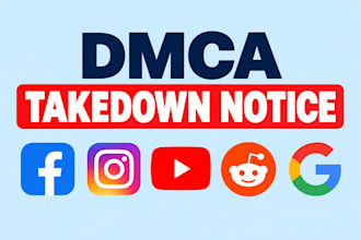 send dmca notice google reddit fb yt instagram