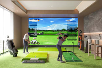 do immersive virtual golf simulator,DIY home golf,indoor golf system,room design