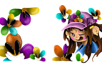 create custom stylized character illustrations