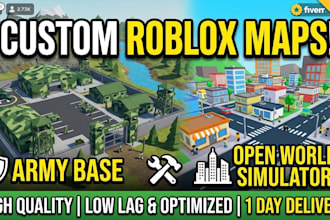 build a custom roblox map  military map army base, or border environment