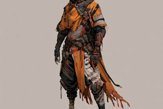design a mysterious assassin rogue or warrior character for your project