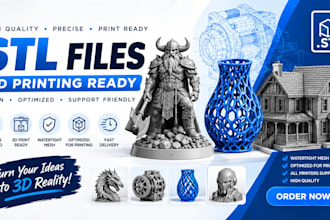 create 3d models and stl files ready for 3d printing