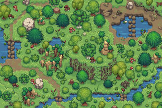 do rpg maker tiled top down pixel art tileset and map