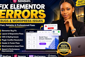 fix elementor errors, bugs, layout and responsive issues