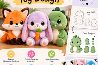 create plushie characters custom plush toy design