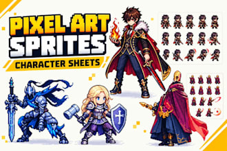 create pixel art animation, sprite sheet and game sprites