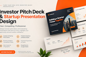design investor pitch decks, startup presentations, fundraising slide deck