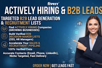find recruitment leads from actively hiring companies