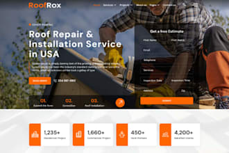 design roofing website and construction website