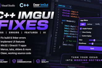 fix your cpp dear imgui visual studio application