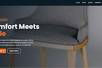 design a modern furniture chair website for your business