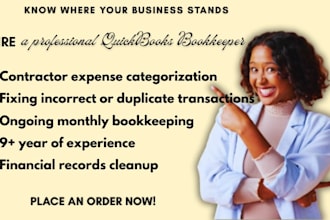 clean up quickbooks books fix bookkeeping errors for contractors