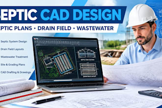 do septic system design, wastewater and drain field cad plans