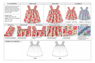 create professional fashion flat sketches and technical drawings