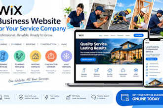 wix commercial cleaning company, plumbing, roofing, construction, hvac website