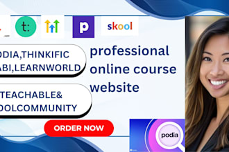 do online course with teachable, thinkific, kajabi,  podia