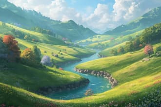 create custom nature and sustainable eco digital ai art