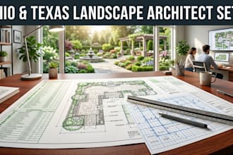 ohio or texas landscape architect site plans, garden planting, irrigation layout
