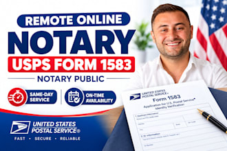 online notary, notarize usps form 1583 UK US legal documents as US notary public