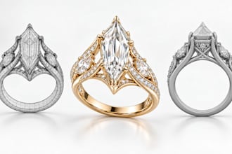 design custom engagement ring cad, stl and realistic renders for manufacturing